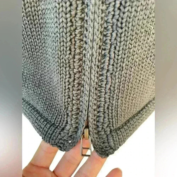 ODD MOLLY women’s charcoal gray knit fringe sweater pockets and from zip sz 0 - Picture 7 of 15